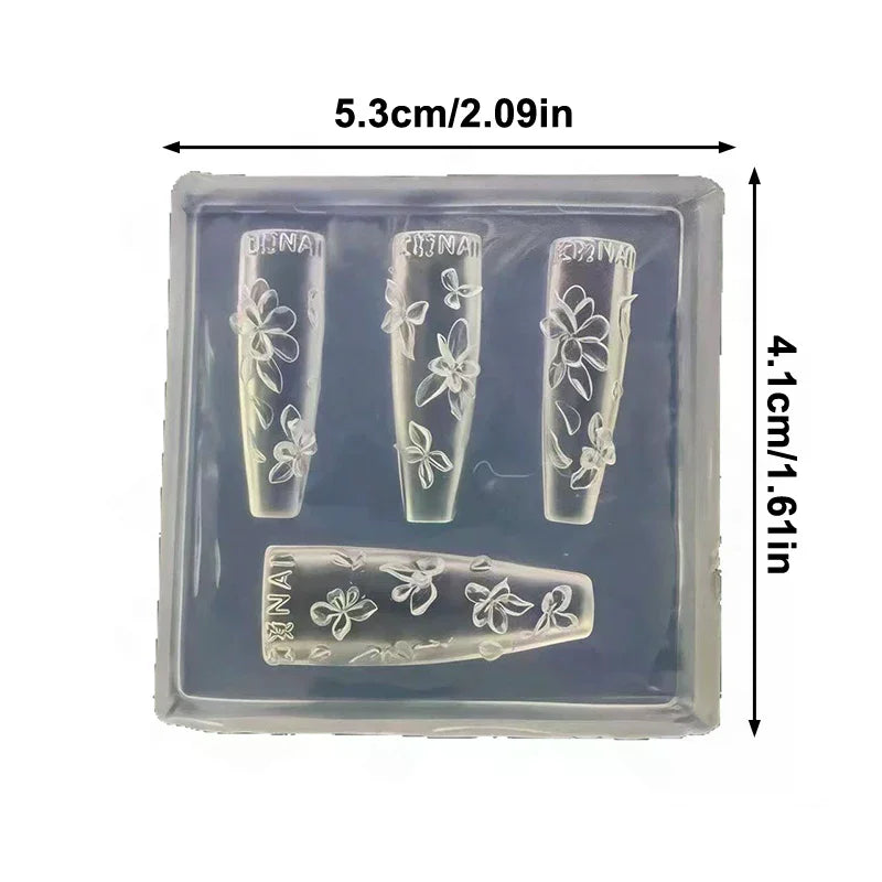 3D Flowers Nail Mold DIY Silicone Tools Floral Petal Design Resin Zpaxo