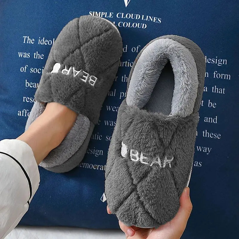 Fur Slippers Women Men Winter Furry Fashion Warm Ankles Plush Cozy