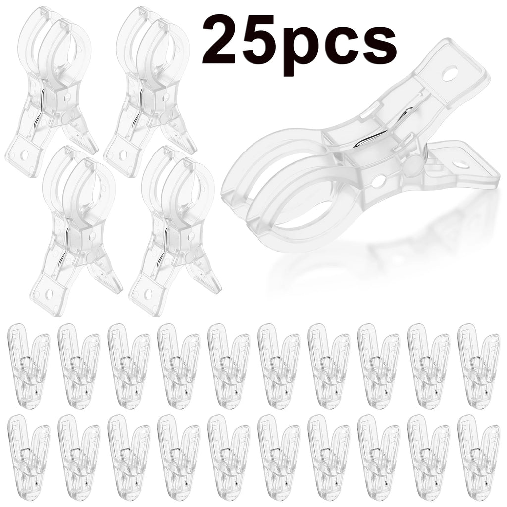 25Pcs Transparent Plastic Clips Balloon Arch Clips Backdrop Clamps, Spring Clamps For Party Decoration Crafts And Photography St Zpaxo