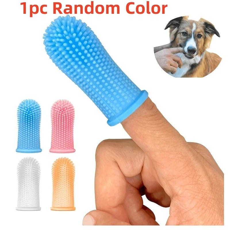 Random Pet Silicone Tooth Brush Tool Dog Soft Finger Toothbrush Teeth
