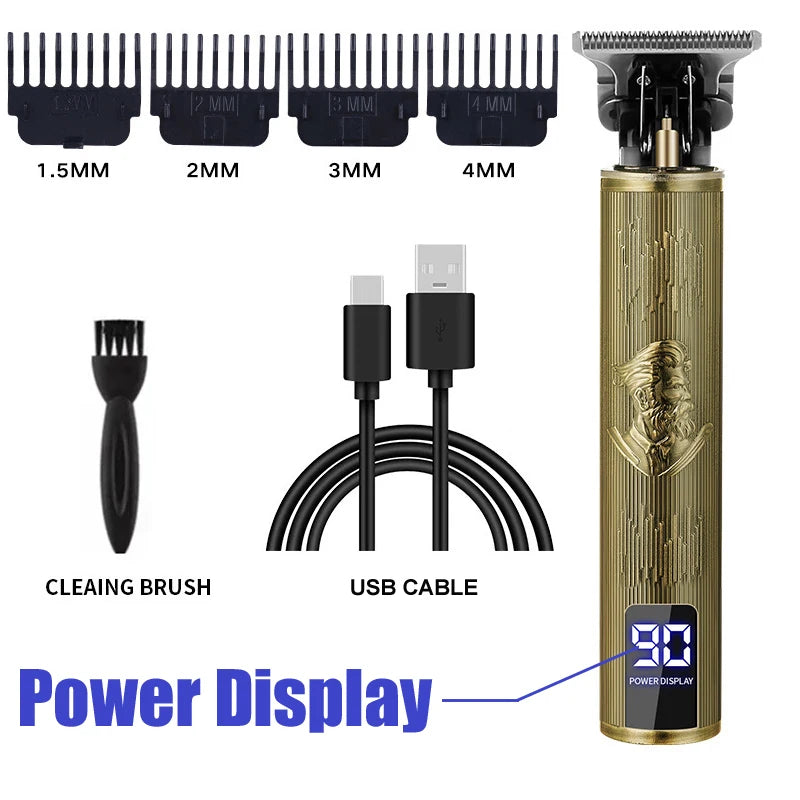 Professional Hair Cutting Machine Vintage T9 Hair Clipper Cutting Machine For Men Shaver Trimmer Rechargeable Carving Mark Razor Zpaxo 067-Gentleman