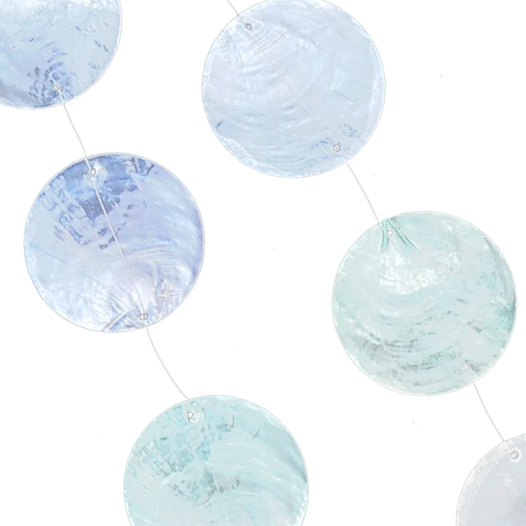Exquisite Moon Shaped Shell Wind Chime Made Natural Wood Seashells
