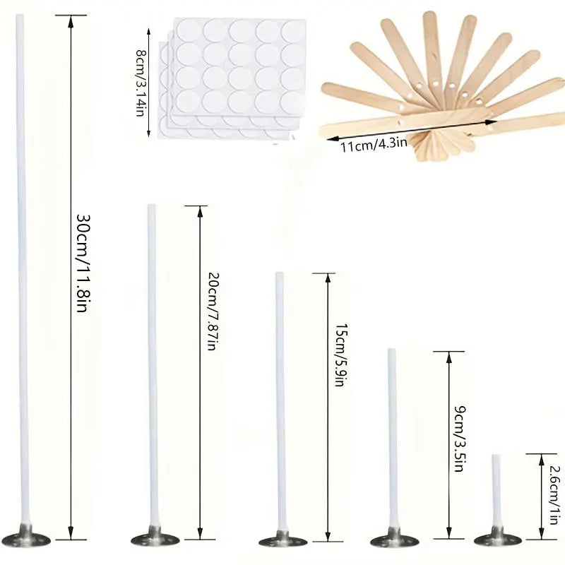 430 PCS Wick Set, 12 inch/8 inch/6 inch/3.5 inch/1 inch (30cm/20cm/15cm/9cm/2.6cm), 5 different wick lengths Zpaxo