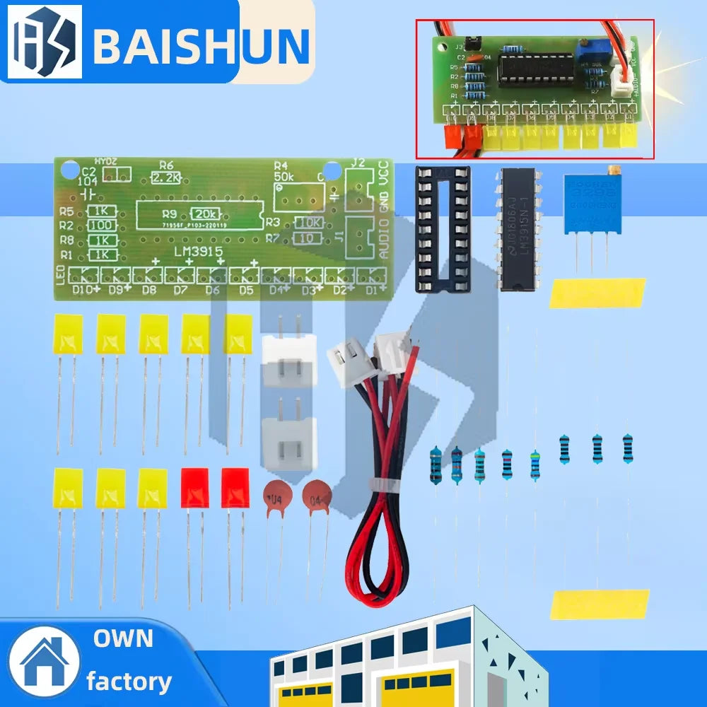 Funny 10 Audio Level Indicator LM3915 DIY Electronic Suite Zpaxo