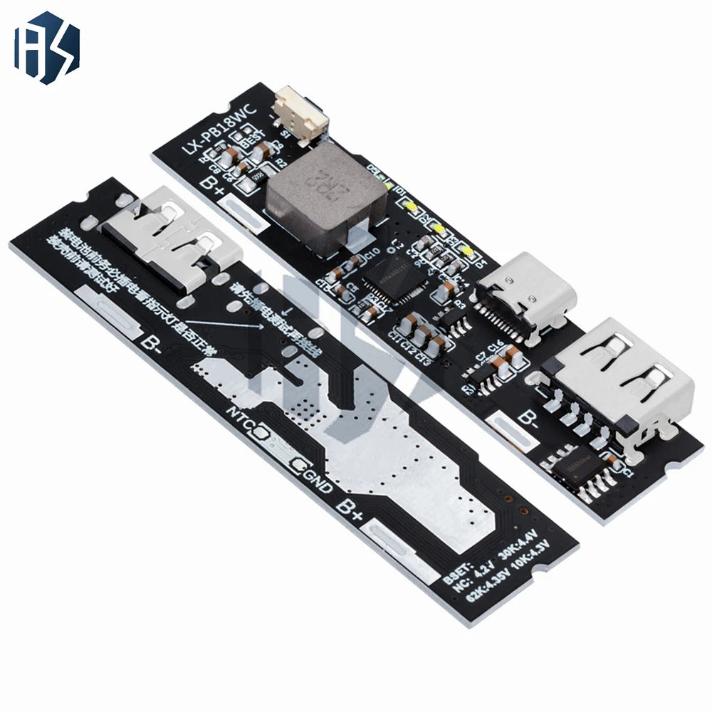 QC3 0 QC2 PD 18W Dual Port Type-c USB-A Fast Charging Module 18650 Zpaxo