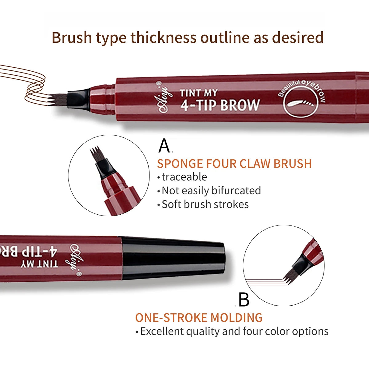 4 fork microblading eyebrow pencil waterproof eyebrow pencil natural long-lasting eyebrow makeup five colors Zpaxo