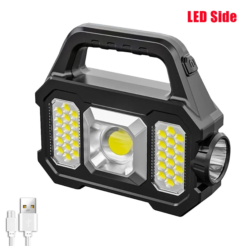 KDULIT Solar Rechargeable COB LED Flashlight – Zoomable Waterproof