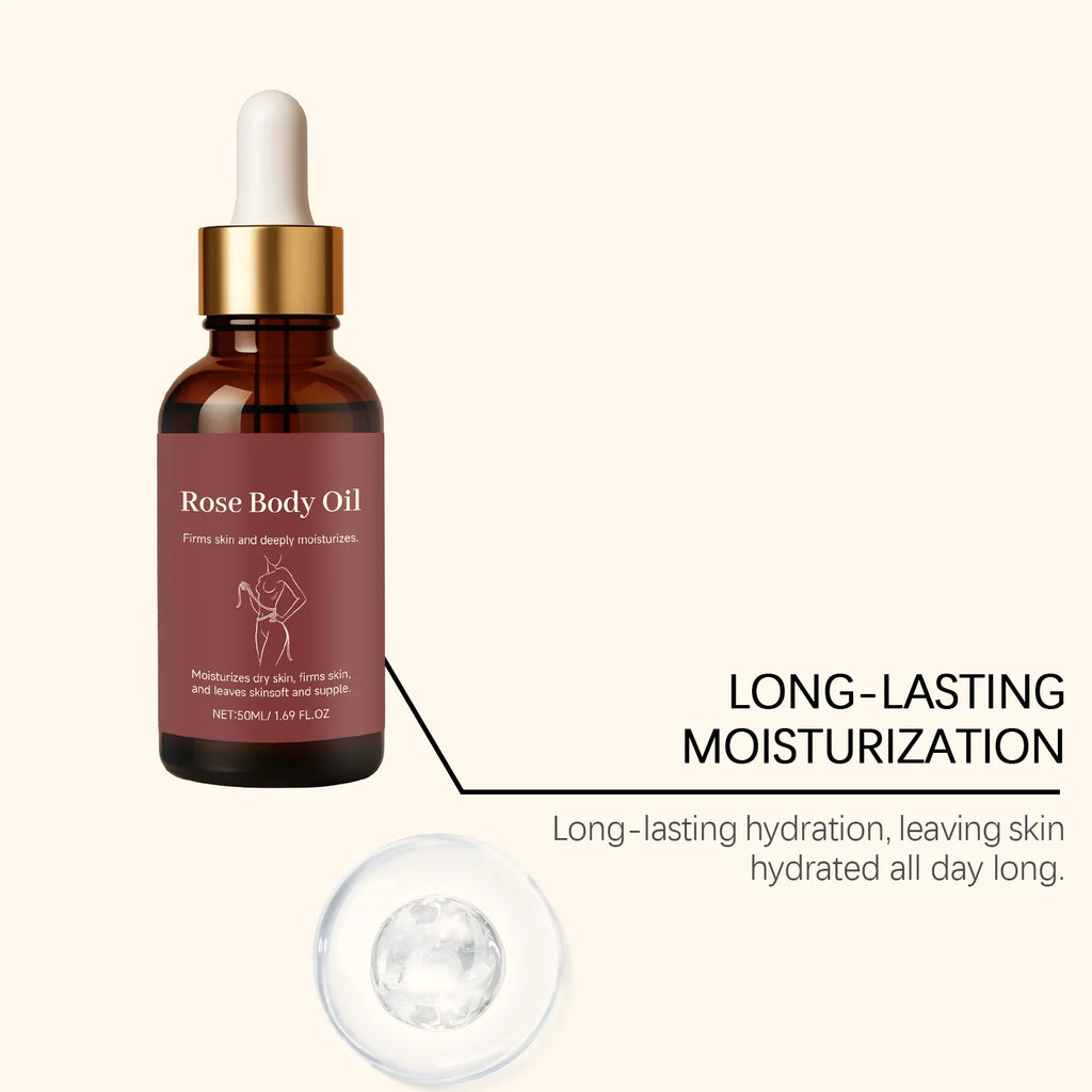 Rose Body Essential Oil Serum – Nourishing & Moisturizing 50ml Body Oil Serum Zpaxo
