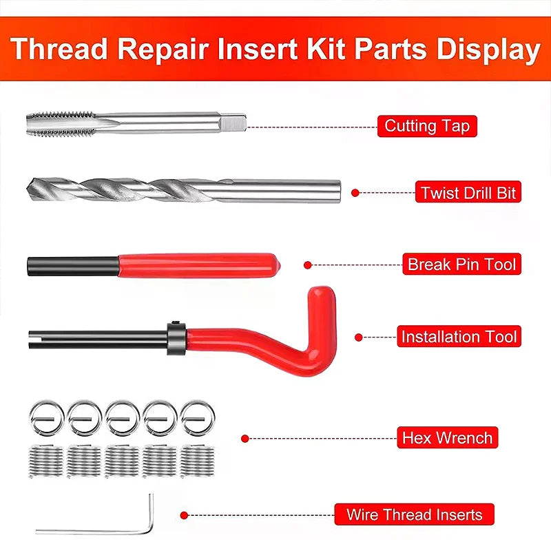 Metric Thread Repair Insert M5 M6 M8 Car Coil Tool 0 8Thread Zpaxo