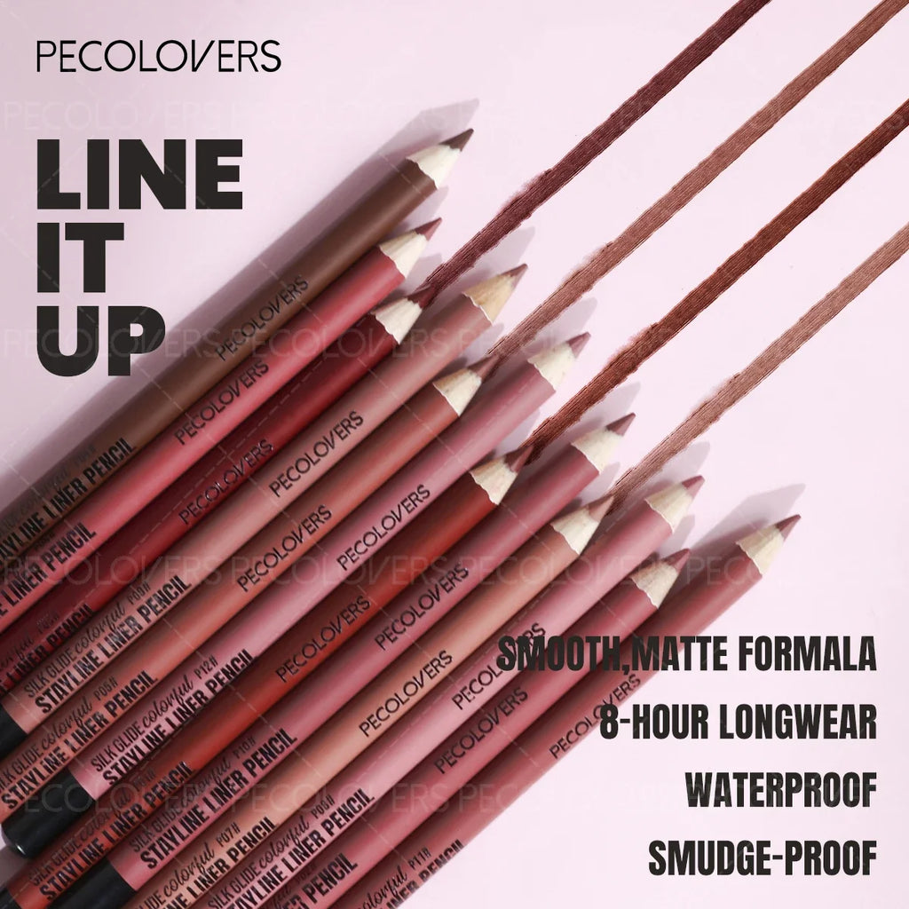 Matte Lip Liner Long-lasting Brown Purple Pink Series Waterproof Zpaxo