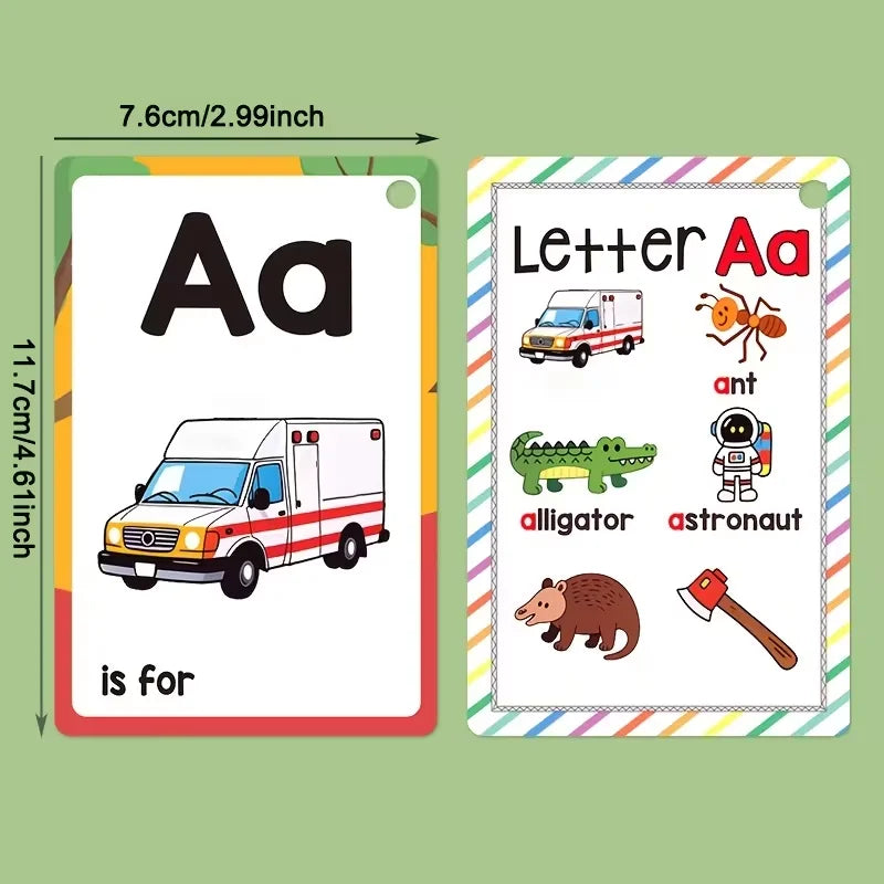 Alphabet Phonics Flash Cards Toddlers Kids English Letter Learning