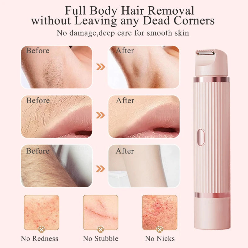Electric Shaver Bikini Trimmer Rechargeable Double Head Facial