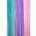 Mermaid Theme Foil Fringe Curtain Pink Blue Purple Curtains Photo