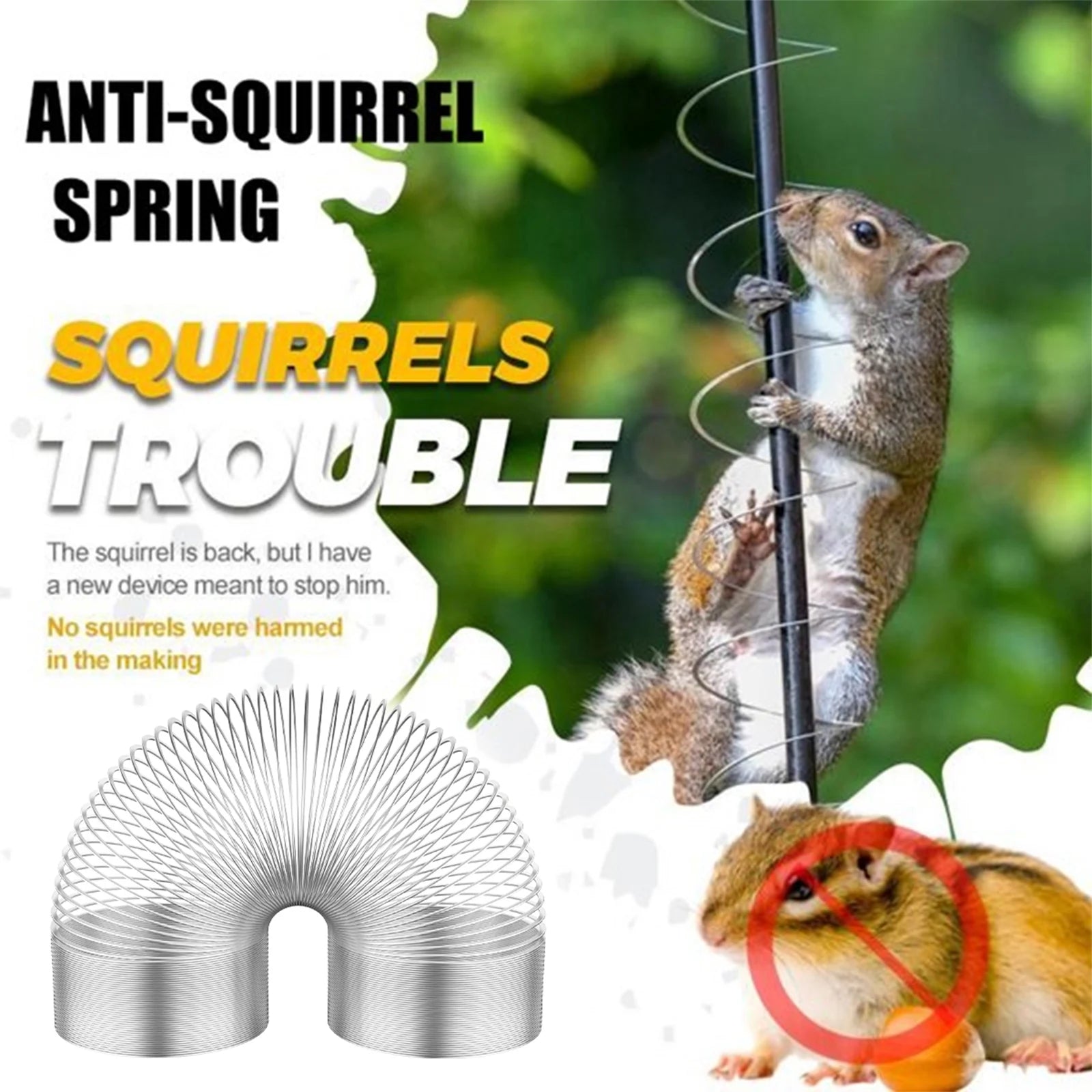 2pcs Squirrel Proof Spring Anti Raccoon Proof Hanging Compression Outdoors Spring For Bird Feeder Station Wrap Around Protection Zpaxo