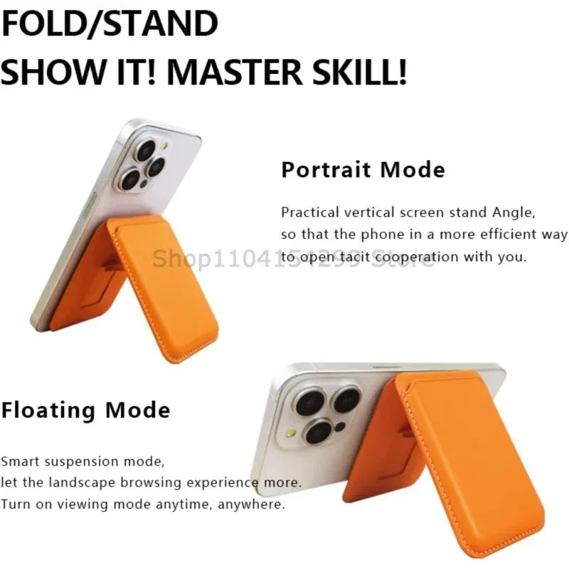 Strong Magnetic Suction Multifunctional Leather Back Sticker Card Holder Wallet Magnetic Card Holder Wallet with Stand Function Zpaxo