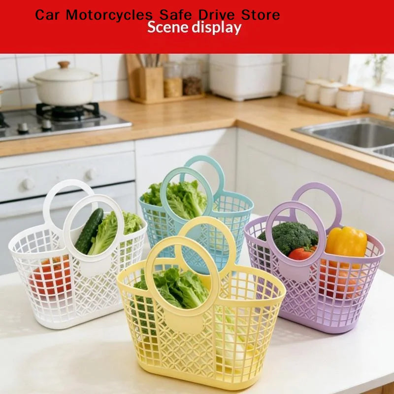 MShower Basket Handles Portable Large Capacity Drainage Box Household