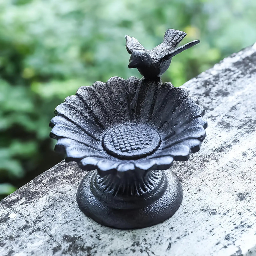 Bird Bath Decorative Metal Feeder Garden Decor Water Bowl Hummingbird Zpaxo