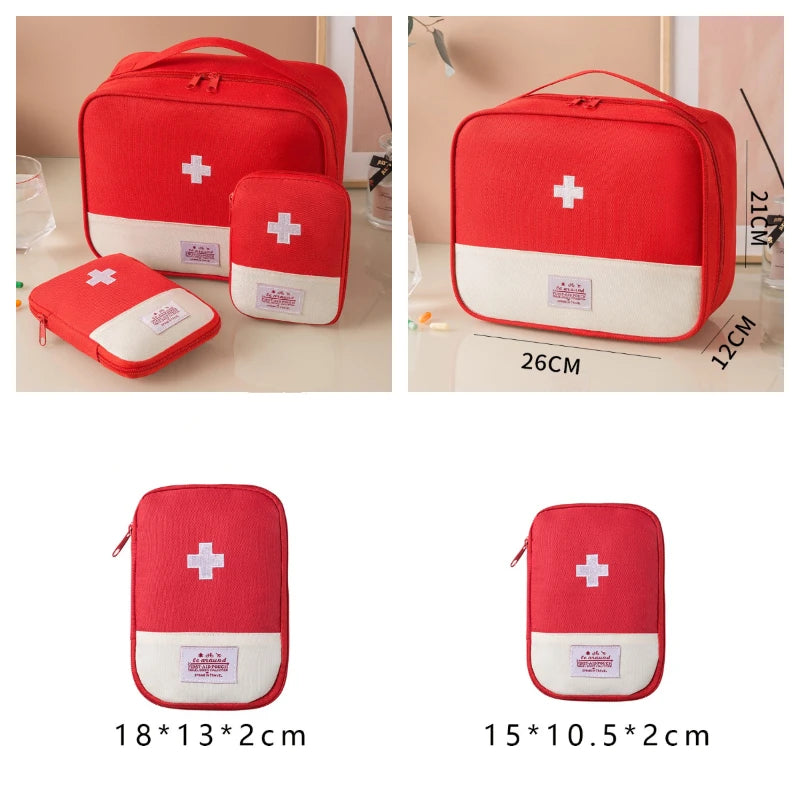 3-Pack Portable First Aid Kit Bag – Medical Storage Organizer First Aid Kit Bag Zpaxo Red