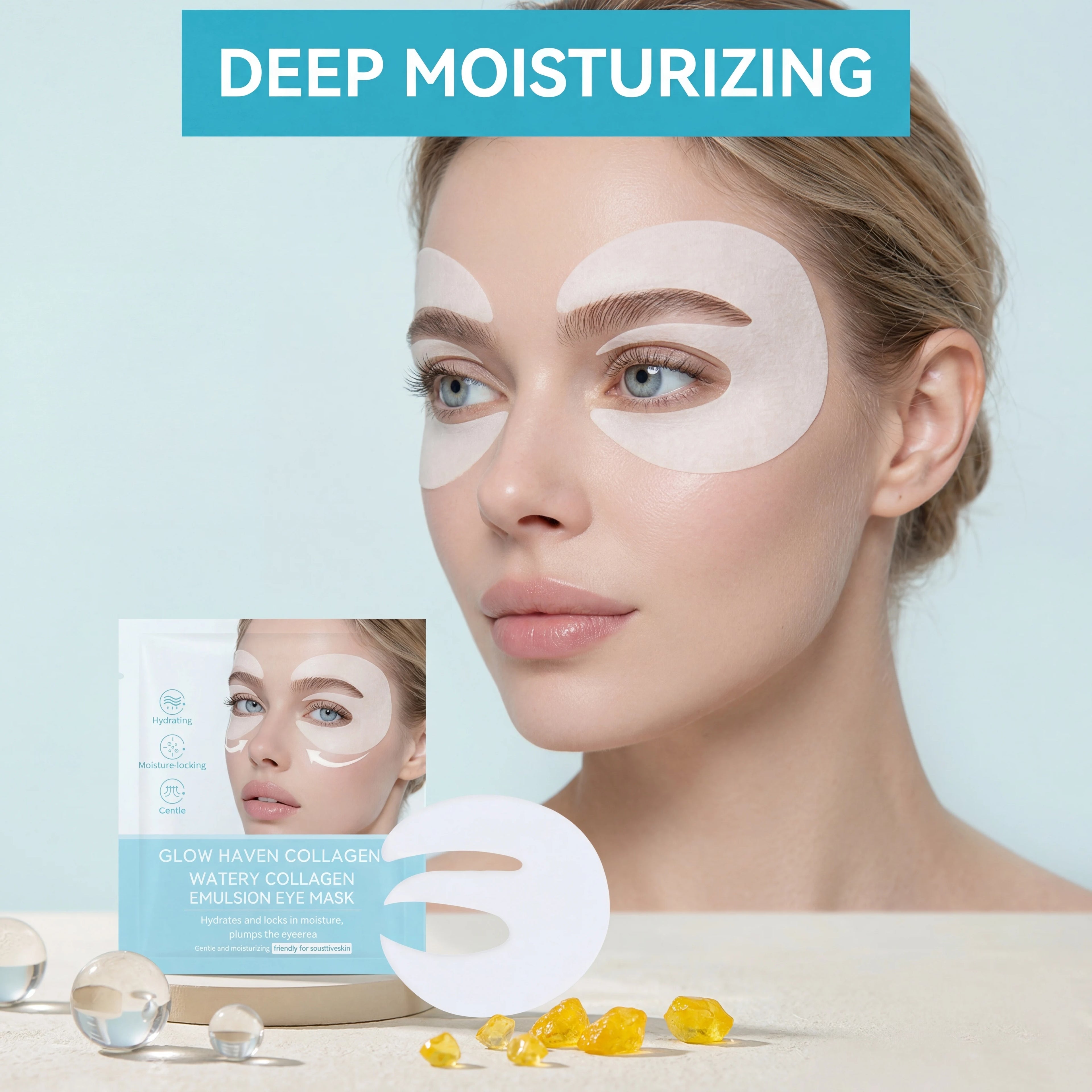 Vitamin C Collagen Under Eye Patches Hydrating Eye Mask for Puffiness Overnight Recovery Anti-Aging Eye Care Deep Moisturizing Zpaxo