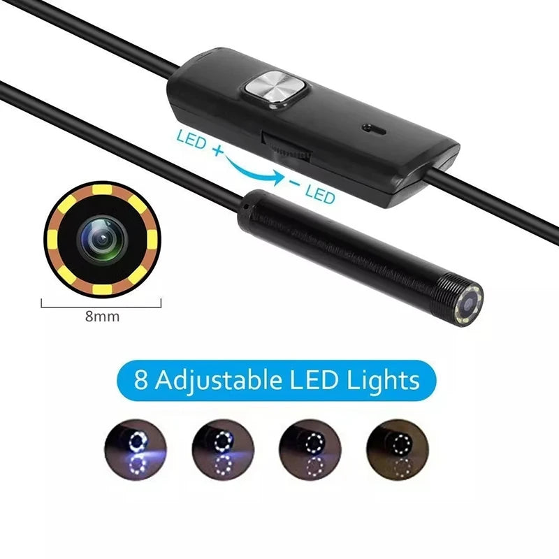 USB C Borescope Camera 1080P Flexible Cable Waterproof Inspection 6