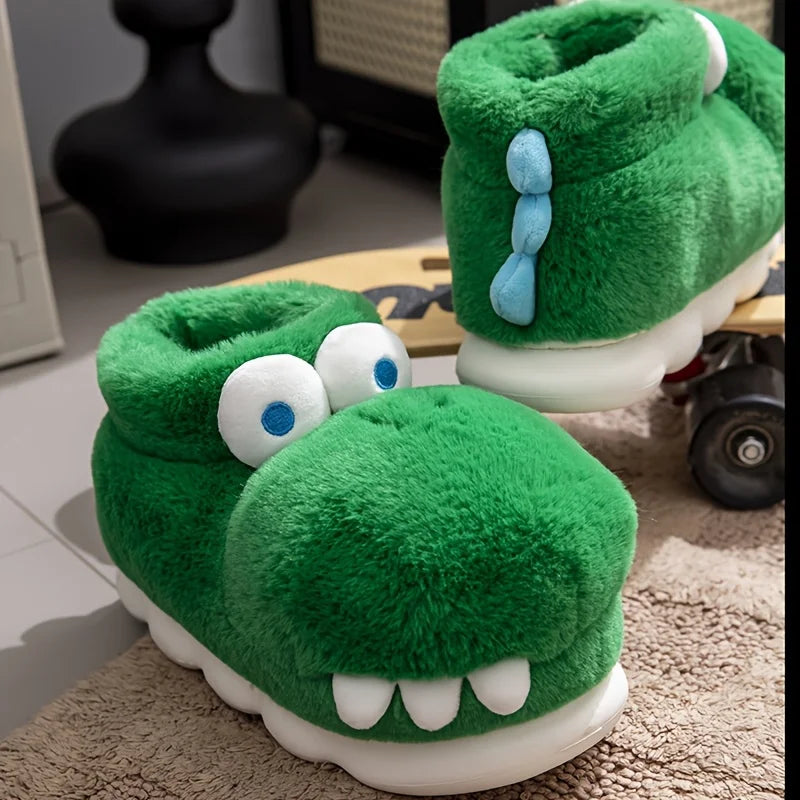SHAJI Soft Comfortable Minimalist Cute Dinosaur Men's Short Boots