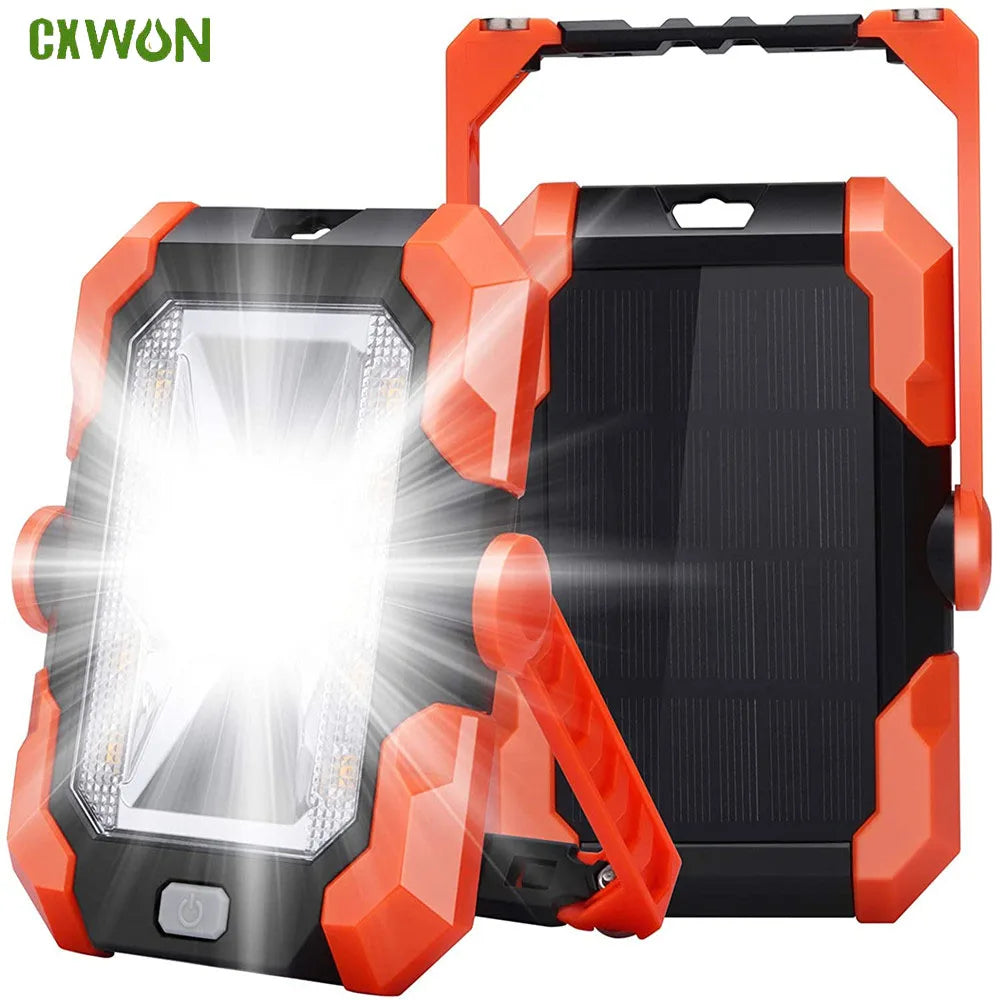 Solar Mobile Work Light Foldable Outdoor Lighting 4400mAh Torchlight COB Rechargeable Emergency Hiking Camping Tents USB Light Zpaxo