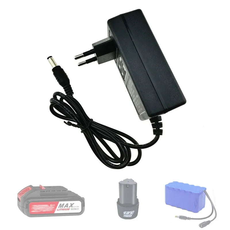12.6V 2A 21V 1A 18650 Lithium Battery Charger For 12V 18V Screwdriver Wrench Li-ion Battery Pack DC 5.5mm * 2.1mm 2.5mm Input Zpaxo