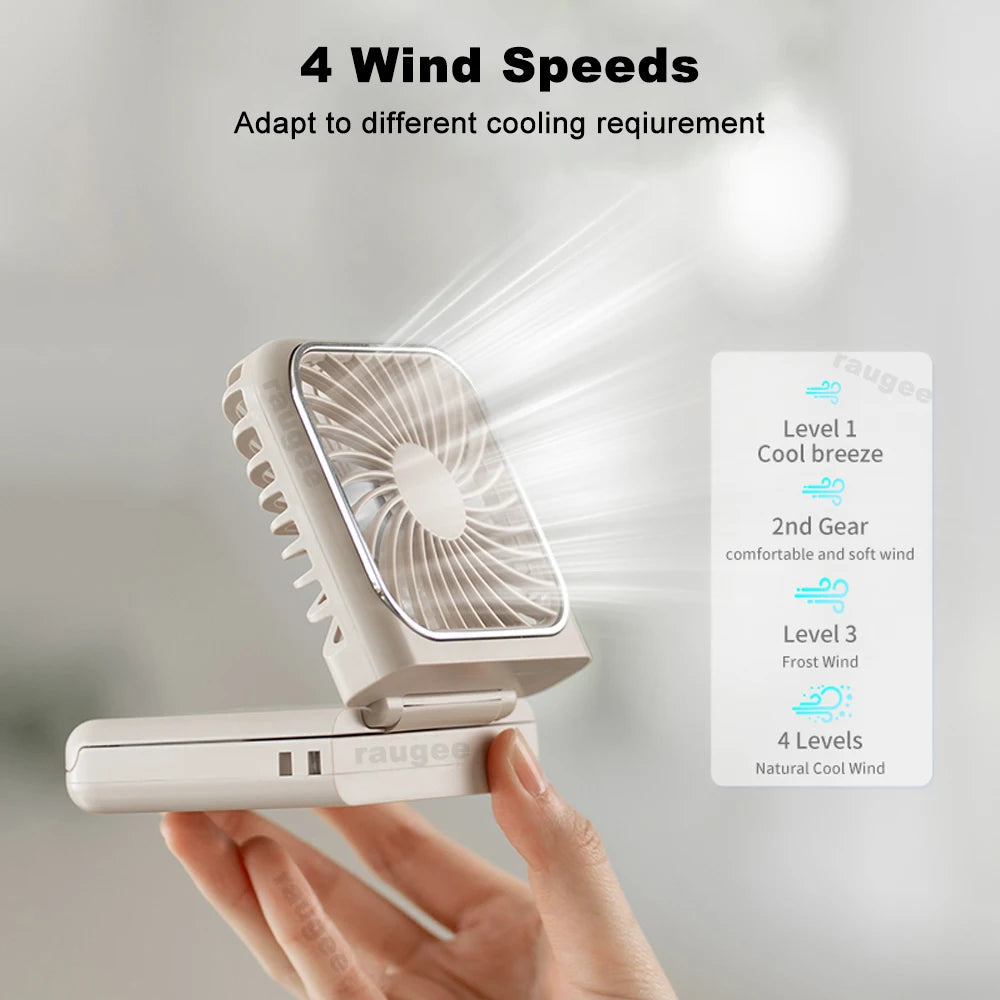 Mini Fan Portable Foldable Desk 2500mAh Rechargeable 4 Wind Speed Air