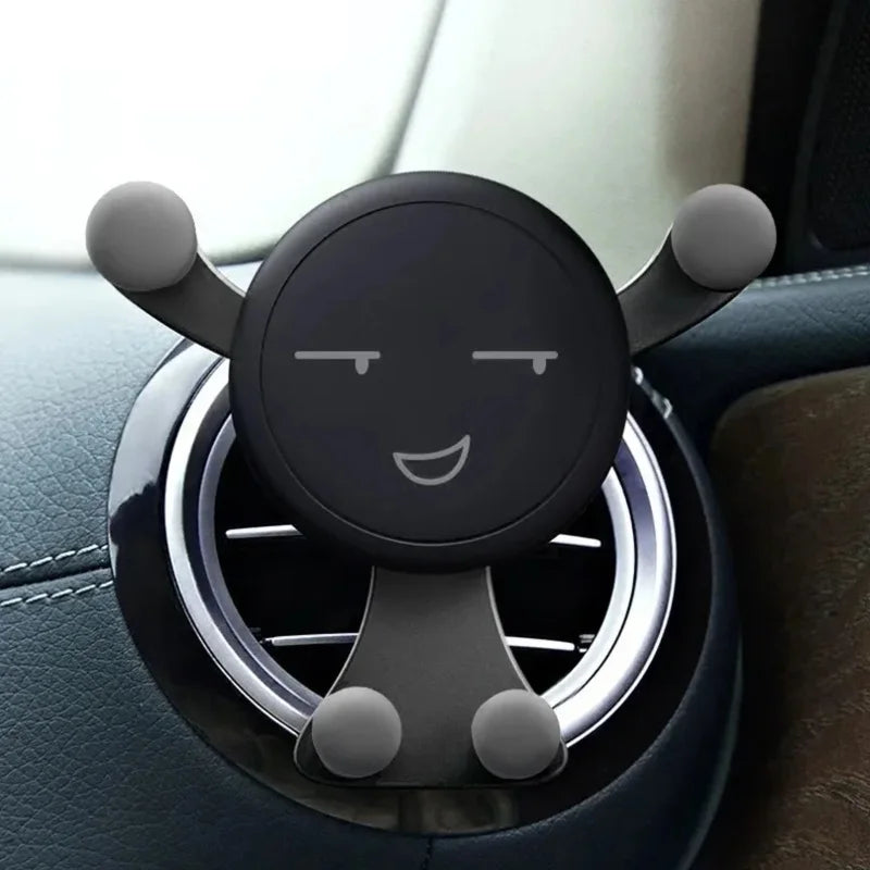 Gravity Smile Face Car Phone Holder – Air Vent Clip Mount