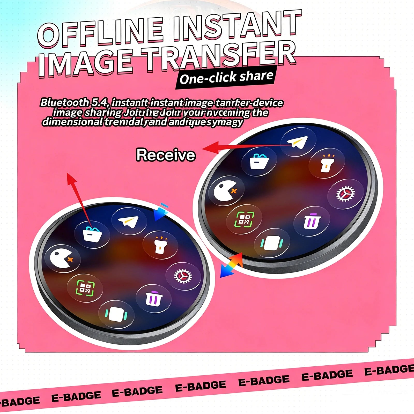 Dynamic Electronic Badge HD Touch Screen Digital Photo Display Pin