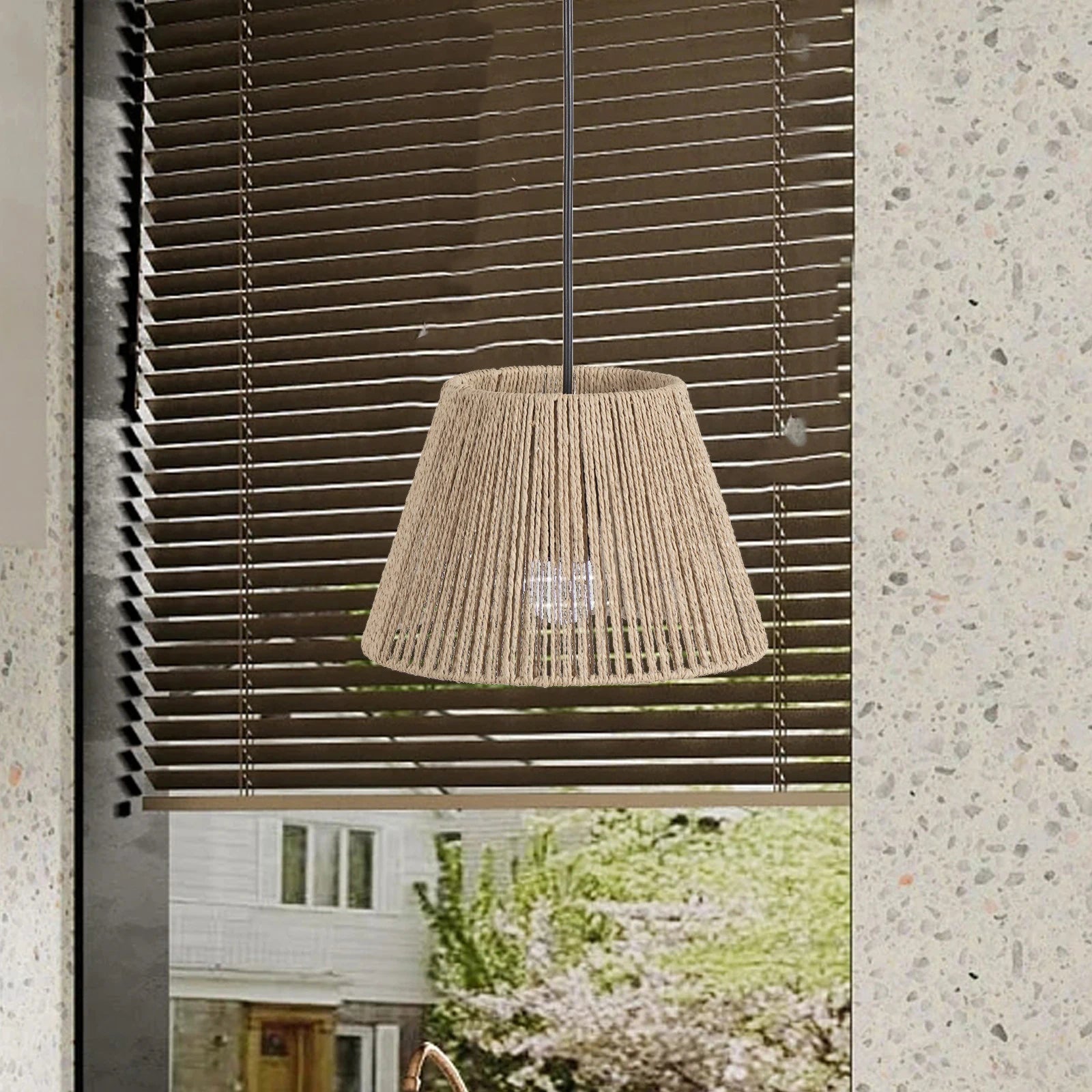 Hanging Lamp Shade Accessories Replacement Handmade Rope Woven Zpaxo