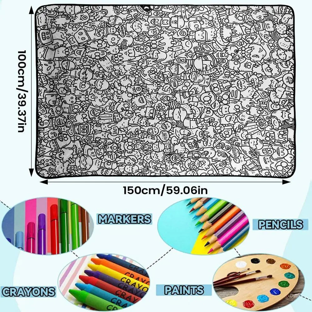 Coloring Blanket DIY Washable Sofa Throws Art Craft Kids Families Zpaxo B