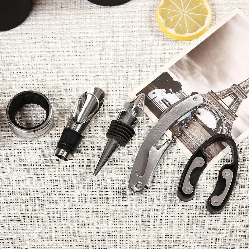 5-Piece Wine Opener Gift Set – Corkscrew & Accessories Kit Wine Accessory Set Zpaxo
