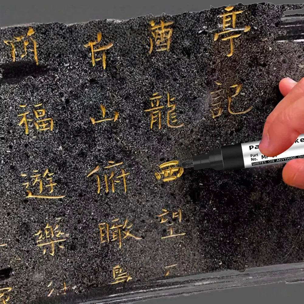 1pc/2pcs Golden Tombstone Marker | Restores Text on Granite/Marble, Weather-Resistant Fine Tip Zpaxo
