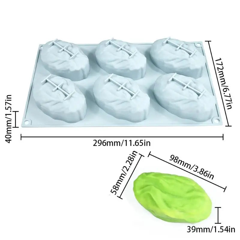 Chocolate Mousse Cake Mold Silicone 6Cell Pecan Pistachio Coffee Bean Zpaxo A2