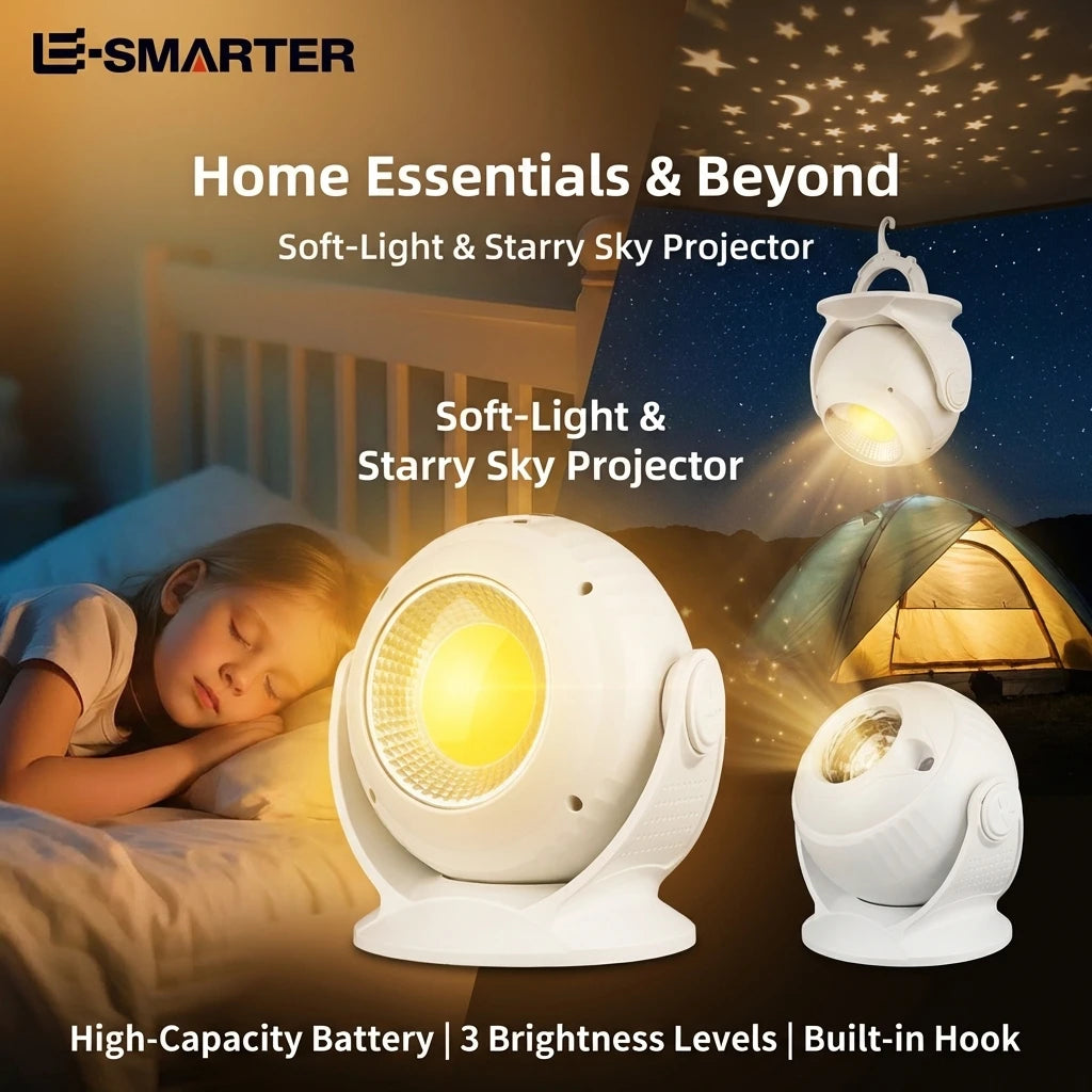 Rechargeable Camping Lantern – Aurora & Starry Sky Projector