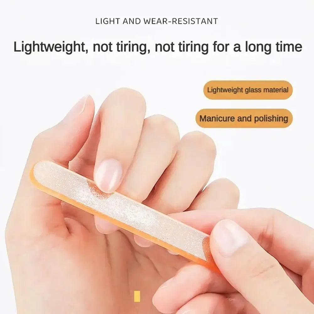 1Pcs Nano Glass Nail File Polisher Salon Manicure Tool Nail Polishing Strip with Storage Case Nail Art Polish Manicure Zpaxo