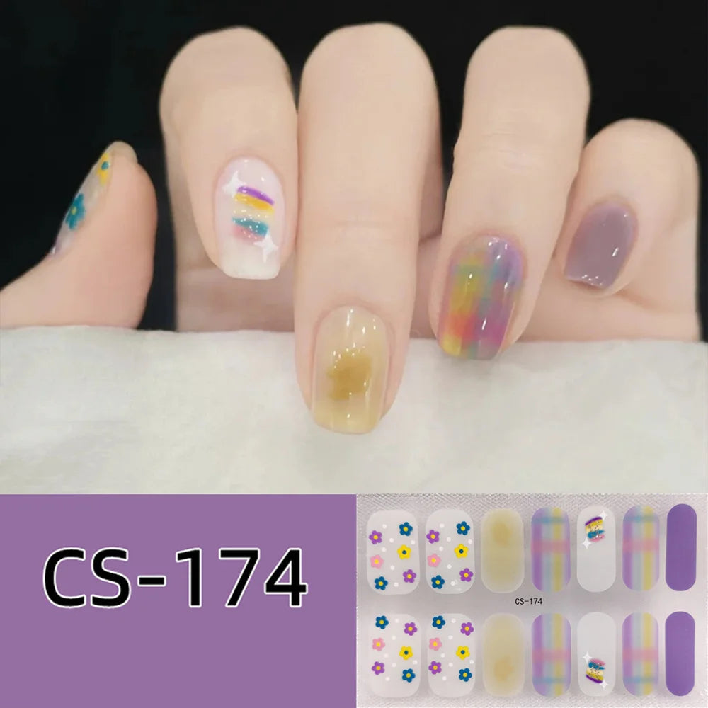 Baking Free Fashionable Nail Art Stickers Collection Manicure DIY Nail Polish Strips Wraps for Party Decor Zpaxo