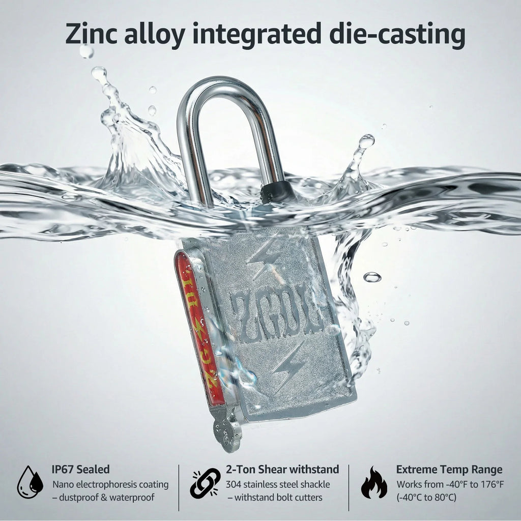 Keyless Hole Magnetic Padlock Anti-Theft 304 Stainless Steel High-Security Magnetic Strip Key Secure Lock for Electrical Meter B Zpaxo