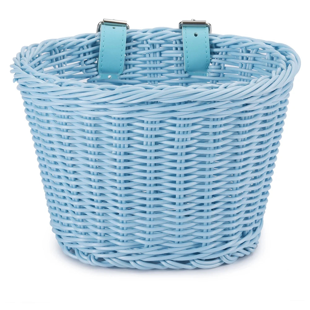 Rainbow Bicycle Basket+bell+tassel+stickers Kid Front Handlebar Zpaxo Sky Blue
