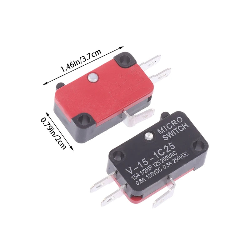 10Pcs Micro Switch V-15-1C25 Silver Point V-15-1C25 Microwave Oven Contact Switch Copper Point Tact Switch Limit Microswitch Zpaxo