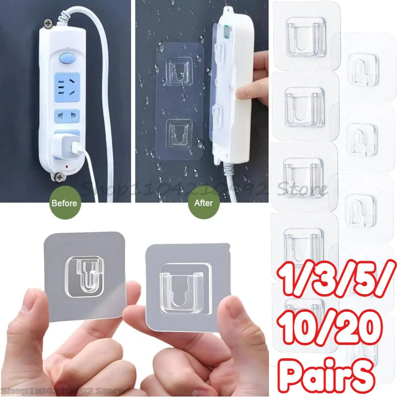 Double Sided Adhesive Wall Hooks Hanger Strong Transparent Suction