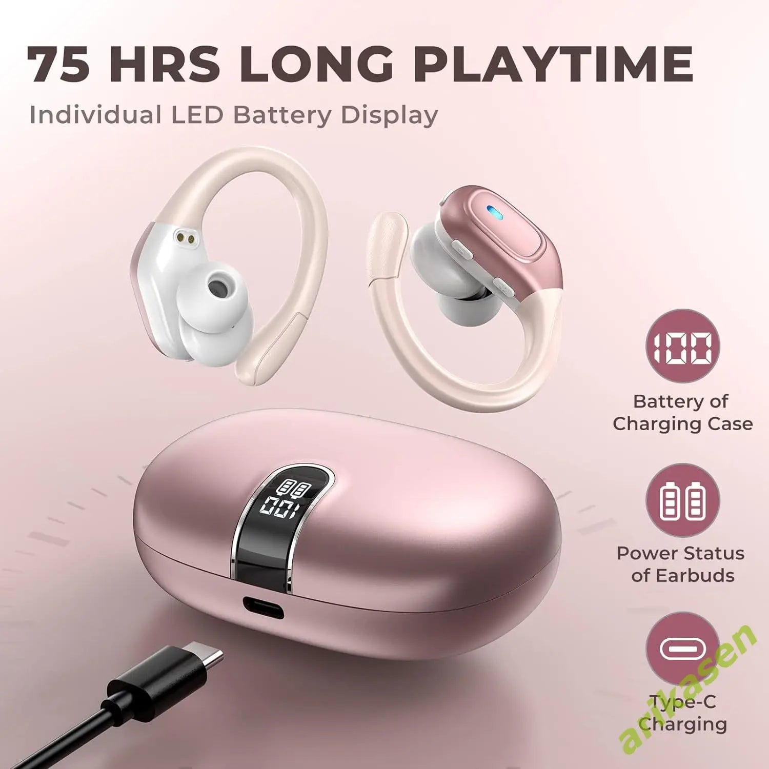 Wireless Earbuds Bluetooth 5 3 Earphones IP7 Waterproof ENC Noise