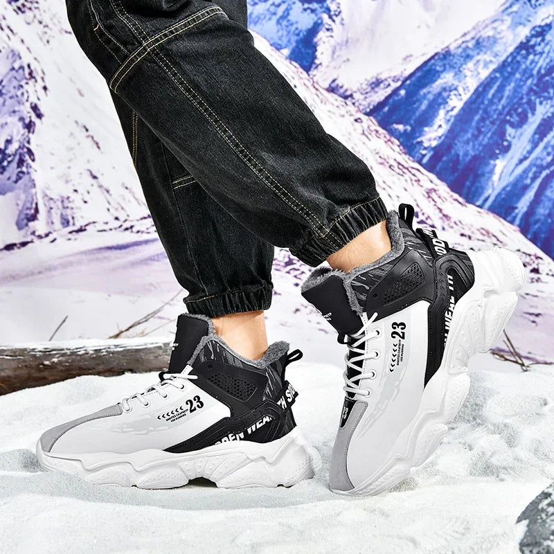 Men Boots 2024 Winter Slippers Warm Shoes Waterproof Non-slip Plush