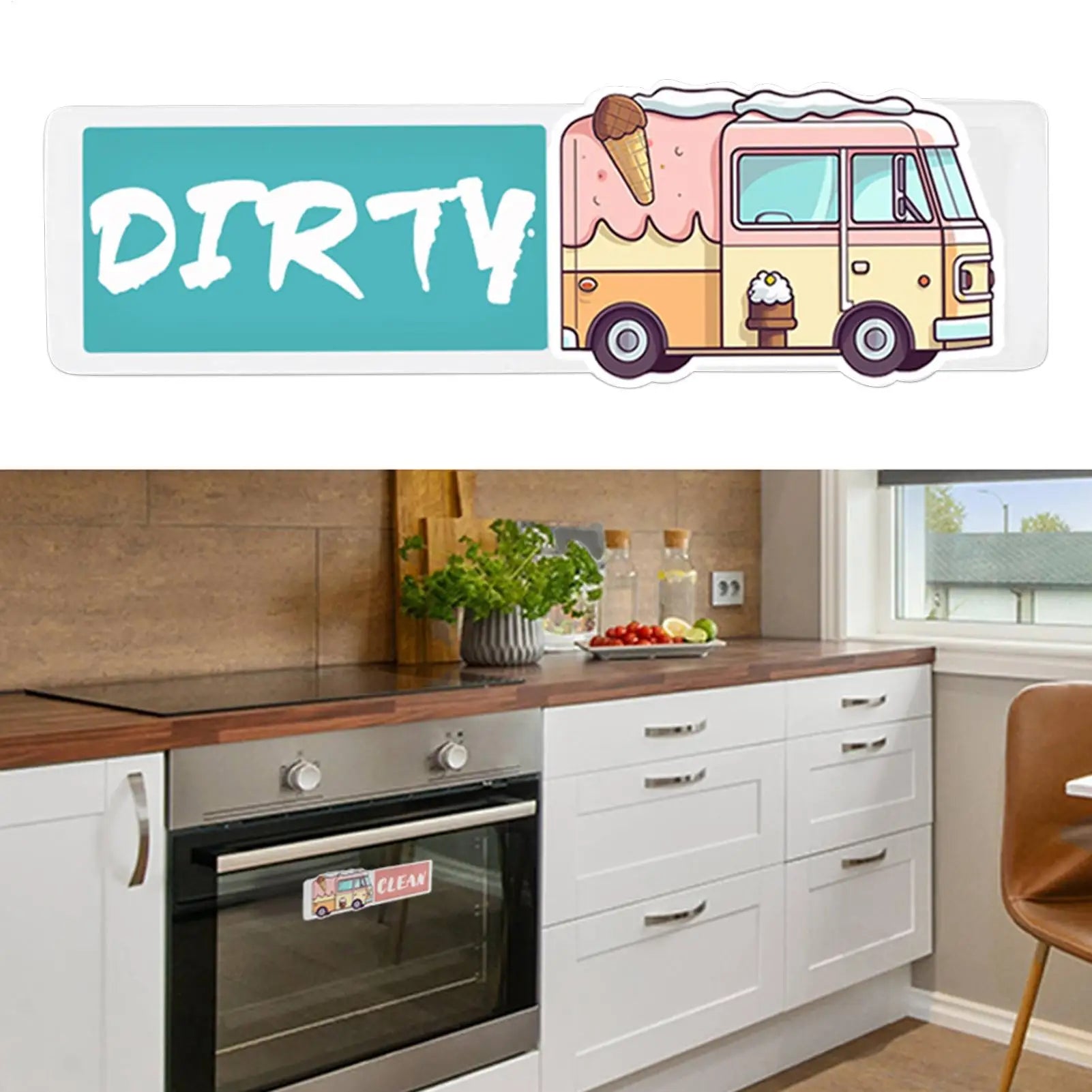 Dishwasher Sign Adhesive Non-scratch Cute Decor Clean-dirty Magnet