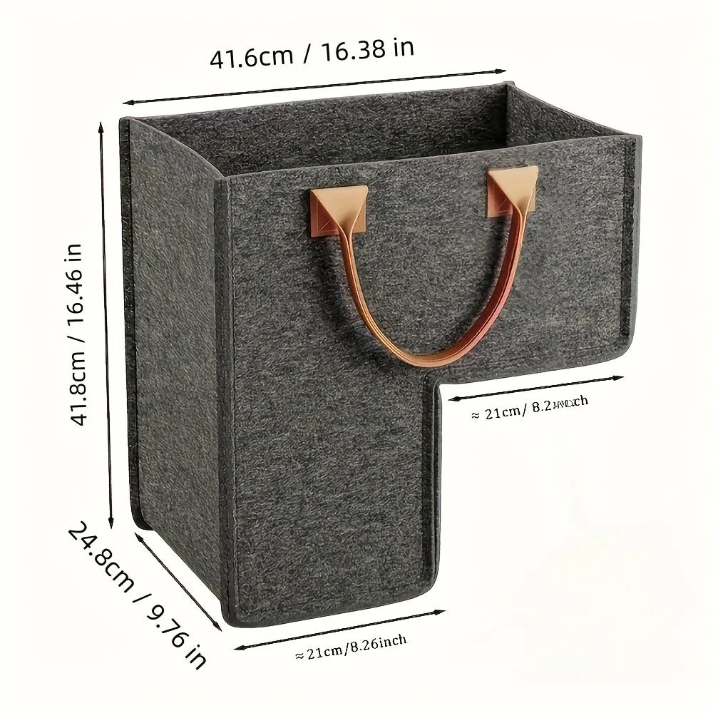 Foldable Stair Storage Basket Heavy-duty Felt Organizer View Window