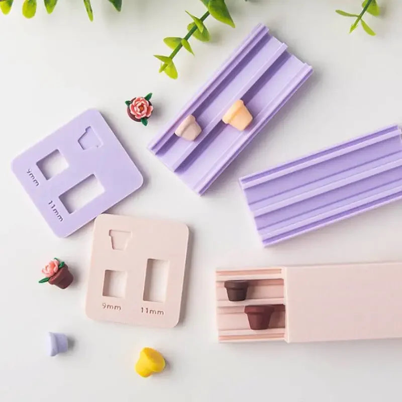DIY Flowerpot Clay Mold Soft Pottery Polymer Clay Flowerpot Bead Roller Clay Bead Making For Earrings Pendants Jewelry Crafting Zpaxo