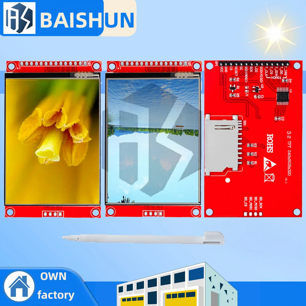 3 2-Inch TFT LCD Touch Screen Module ST7789 240 320 Resolution Zpaxo