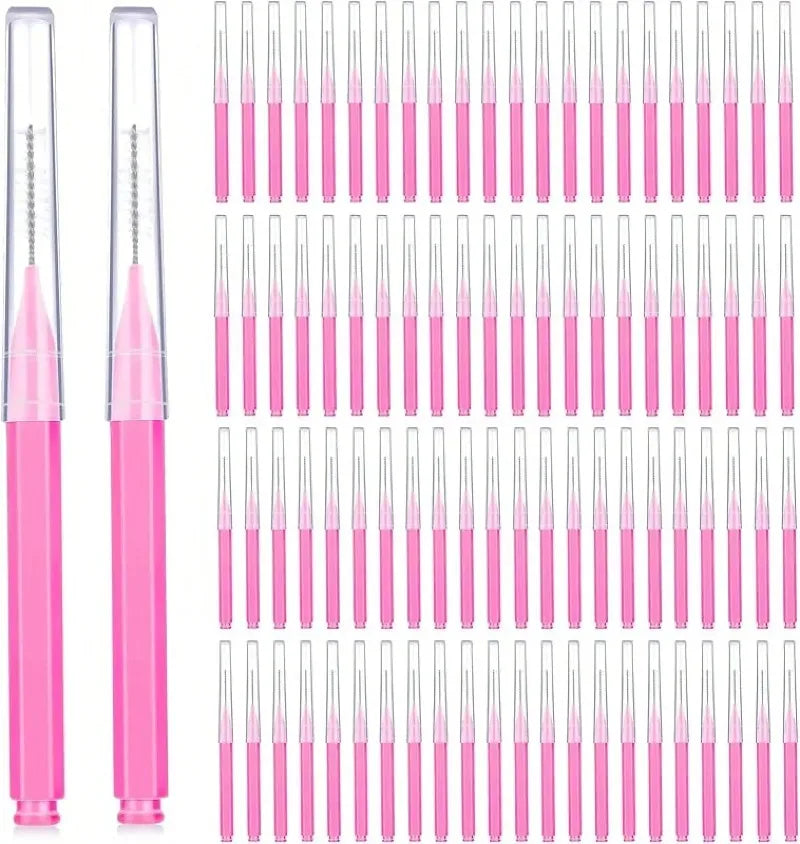 100-Pack Interdental Brush Picks – Dental Flosser Tooth Cleaner Interdental Brush Picks Zpaxo
