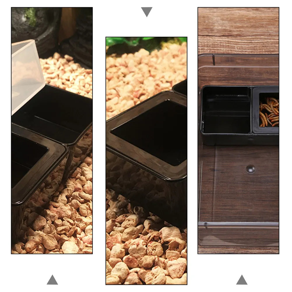 Reptile Feeding Boxes Double Grid Breeding Cases Ventilated Temporary
